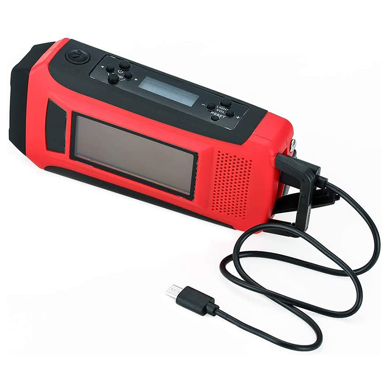 Weather Radio Emergency Hand Crank Self-Powered AM / FM NOAA Solar Přenosné Rádio s LED svítilnou, 1150 mAh Power Bank pro iOS / Android Telefon Nabíječka Baterií