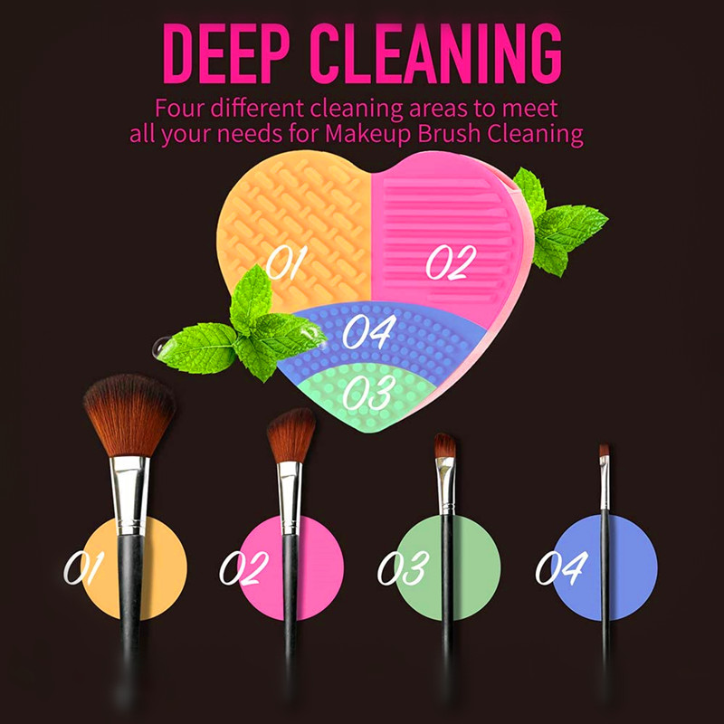 Makeup Cleaner Kit, Color Remove Cleaner Sponge, Silicone Glove a Makeup Sponge Blender, Perfect Partner for Your Traveling --Pack of 3