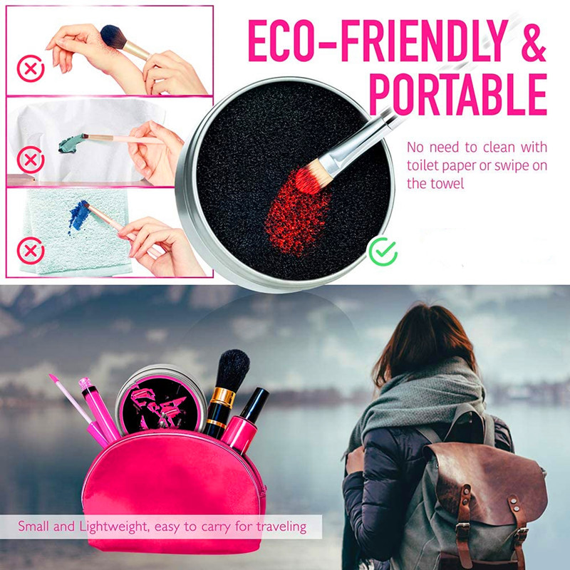 Makeup Cleaner Kit, Color Remove Cleaner Sponge, Silicone Glove a Makeup Sponge Blender, Perfect Partner for Your Traveling --Pack of 3