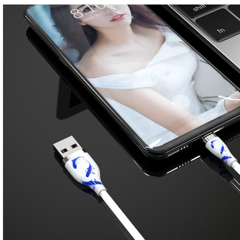 Keramický kabel s 3 barevnými LED silikonovými linkami pro iphone