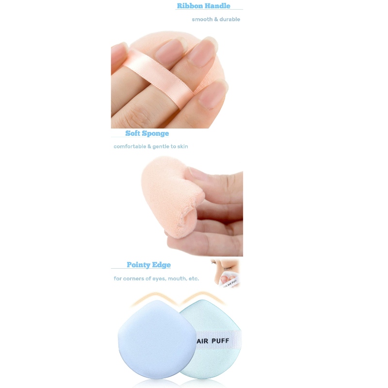 Samour Puff Makeup Powder Puffs Sponge s Air Cushion Puff Set Fluffy Puff Puff Round Sponge Cosmetic Water Drop Powder Puff Latex Free Foundation Sponge Face Puff for dry & Wet Use