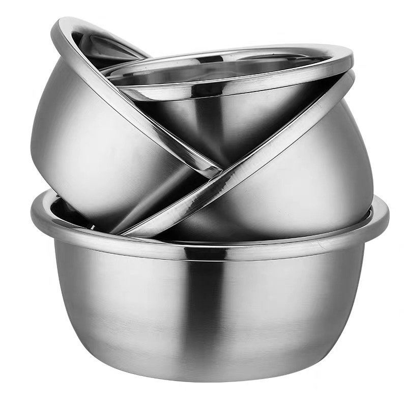 Kuchyňský nástroj Stainless Steel 201/304 Pevná a Durable Basin Thin Edge Basin Salad Směng Bowl