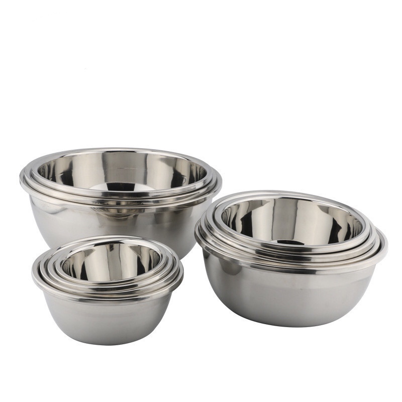 Kuchyňský nástroj Stainless Steel 201/304 Pevná a Durable Basin Thin Edge Basin Salad Směng Bowl