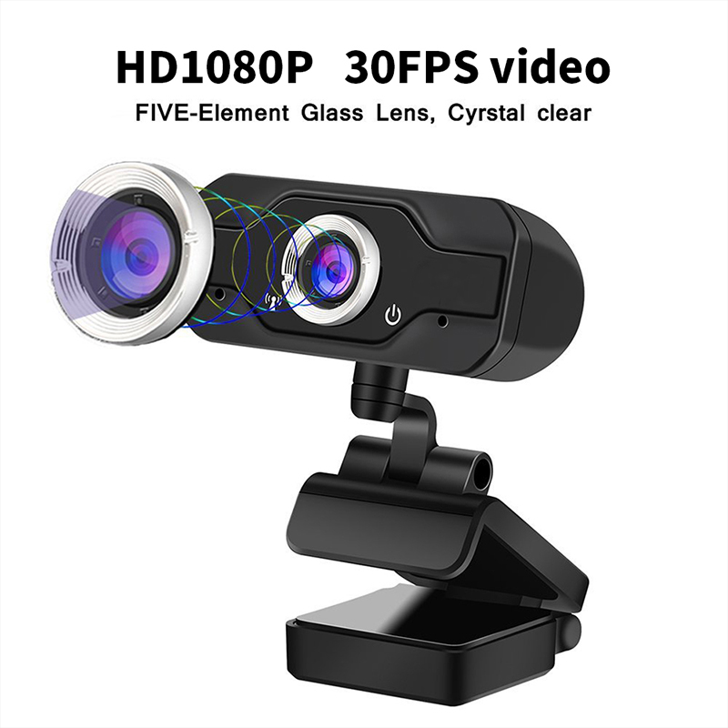 HD 1080P Webcam PC Laptop Web Camera,110 rozhraní 176; Wide-Angle s USB2.0Video Recorder Live Broadcast Camera Build-in Microphone
