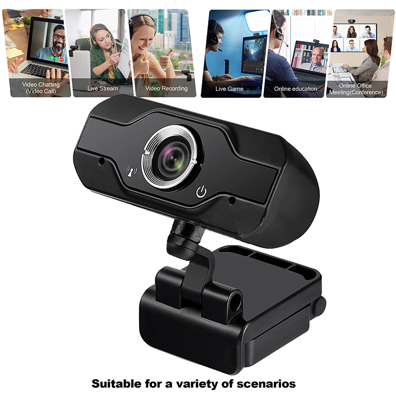 HD 1080P Webcam PC Laptop Web Camera,110 rozhraní 176; Wide-Angle s USB2.0Video Recorder Live Broadcast Camera Build-in Microphone