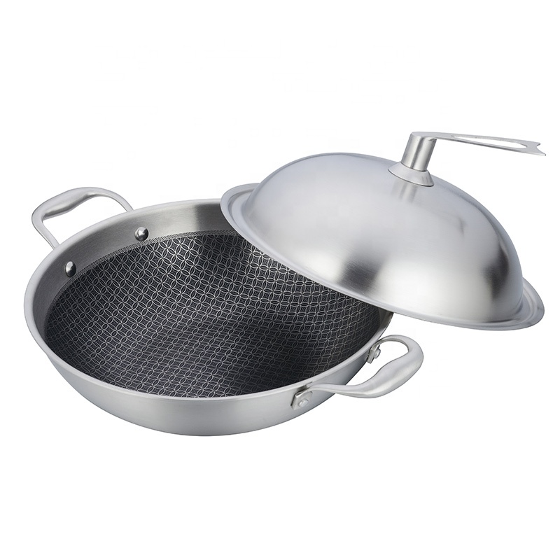 STAINLESS STEL Half Honeycomb Froyin Pan WOK