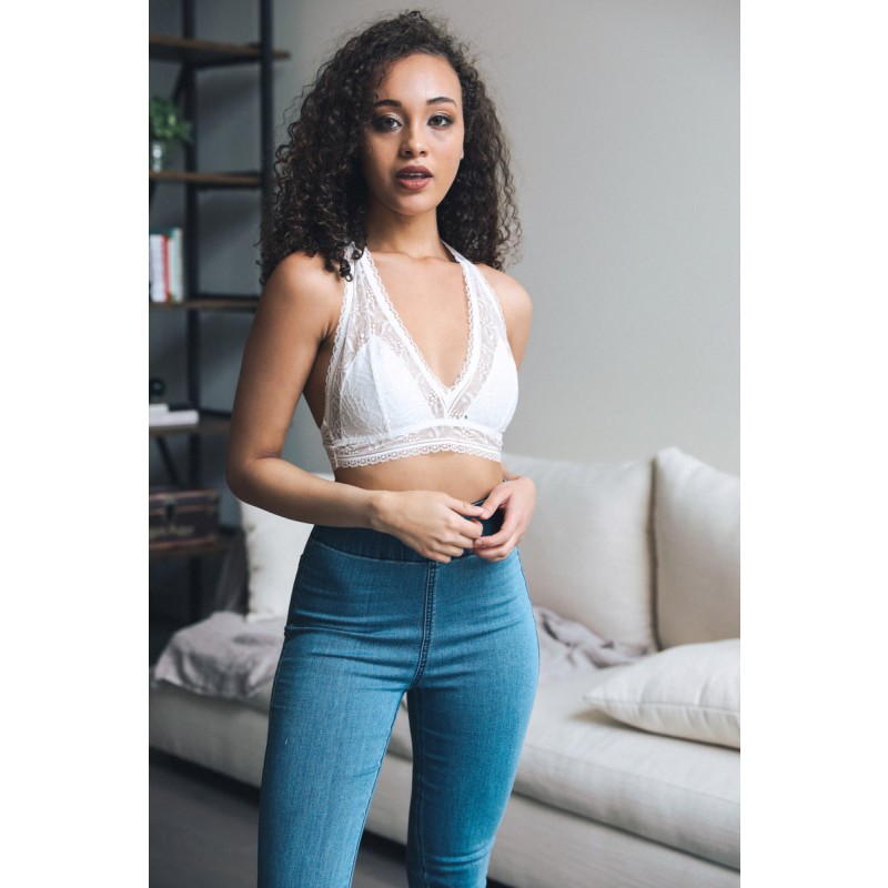 Ga-5508 žebrovaná krajka boho racerback bralette