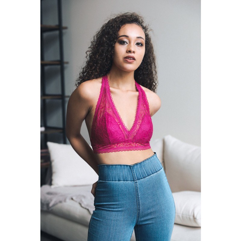 Ga-5508 žebrovaná krajka boho racerback bralette