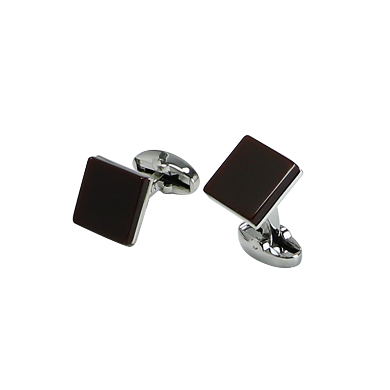 Brwon Onyx Square Simple Shirts Cuff Links