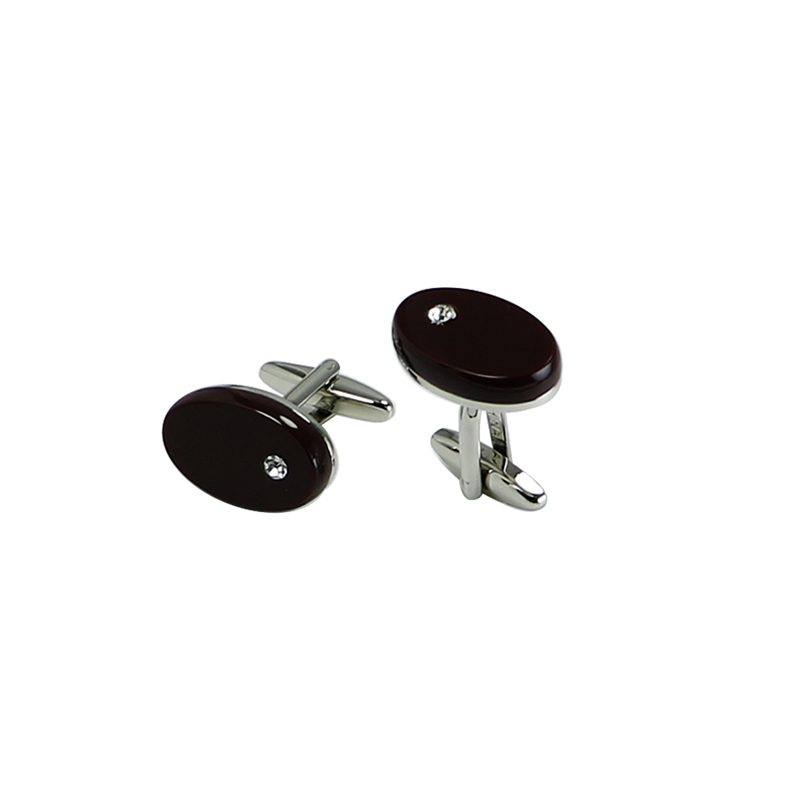 Brown Cat's Eye Oval Men's Cuff Links