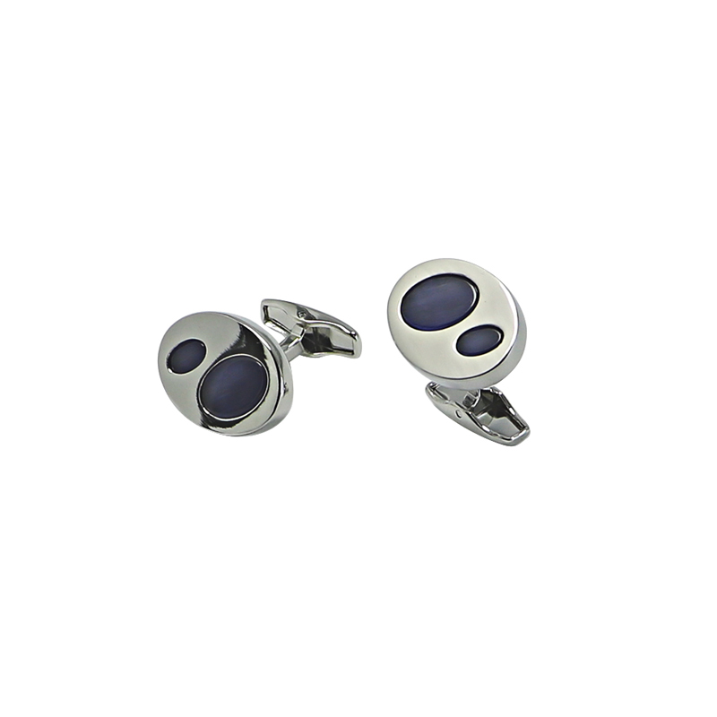 Modrá kočka\'S Eye Oval Novelty Cuff Links
