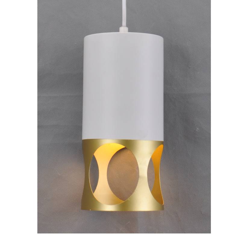 Modern í závěsná lampa-1 s bílým odstínem zlata