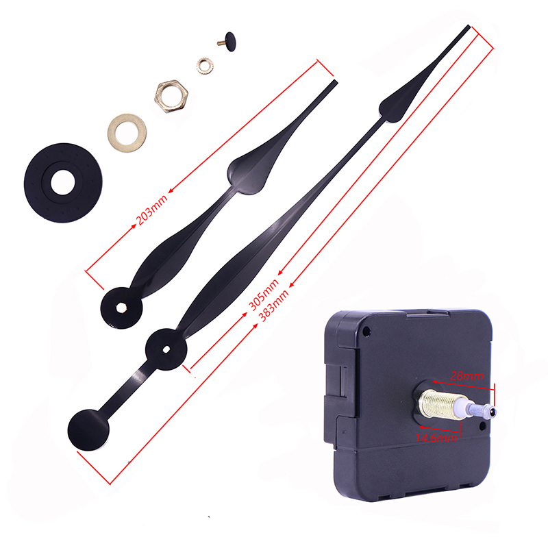 HR1688 23mm křemenný černý hodinový strojek a velké hodinové ruce