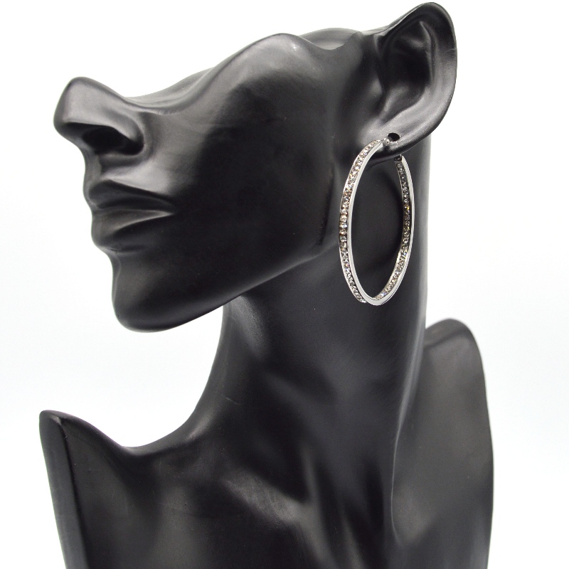 Módní šperky, šperky z nerezové oceli, naušnice z nerezové oceli, diamantové náušnice, drahokamy, Zircon Hoop Earrings rfber0095