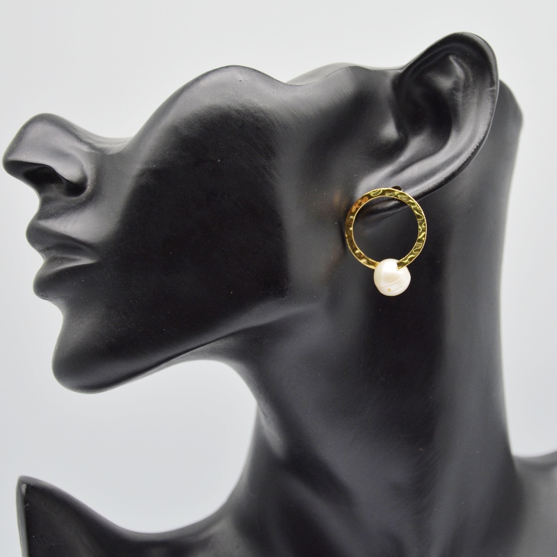 Perlové náušnice z korozivzdorné oceli, módní šperky, Pearl Jewelry rfbear0144