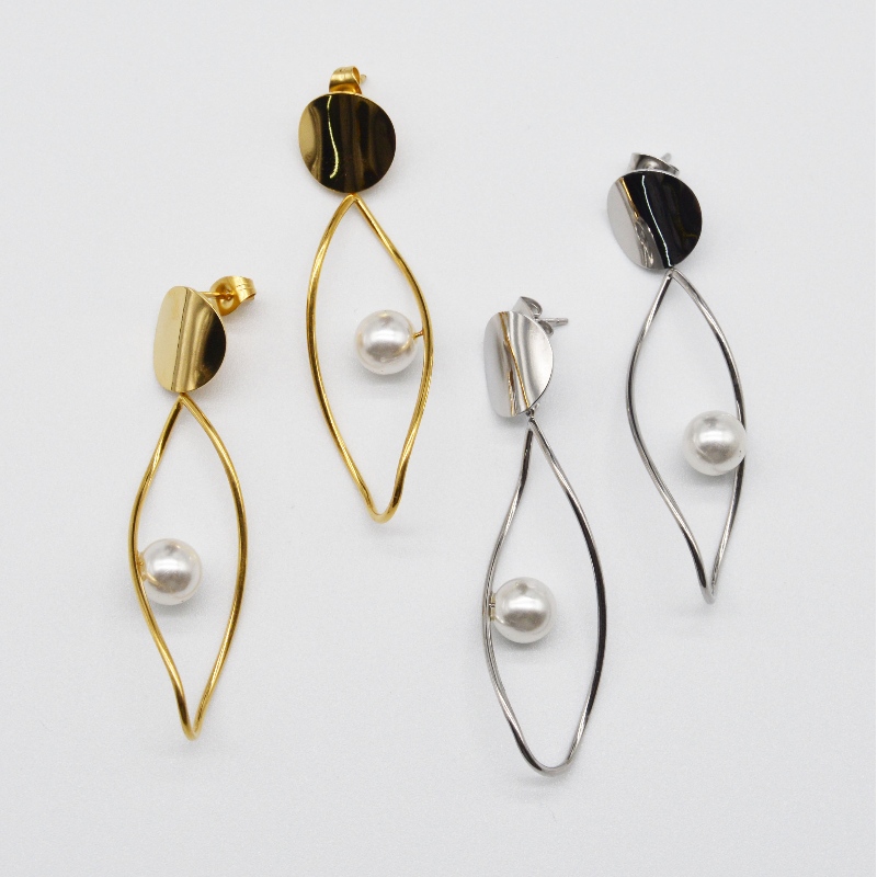 Perlové náušnice z nerezové oceli, módní šperky, módní šperky, Pearl Jewelry Rfber0168