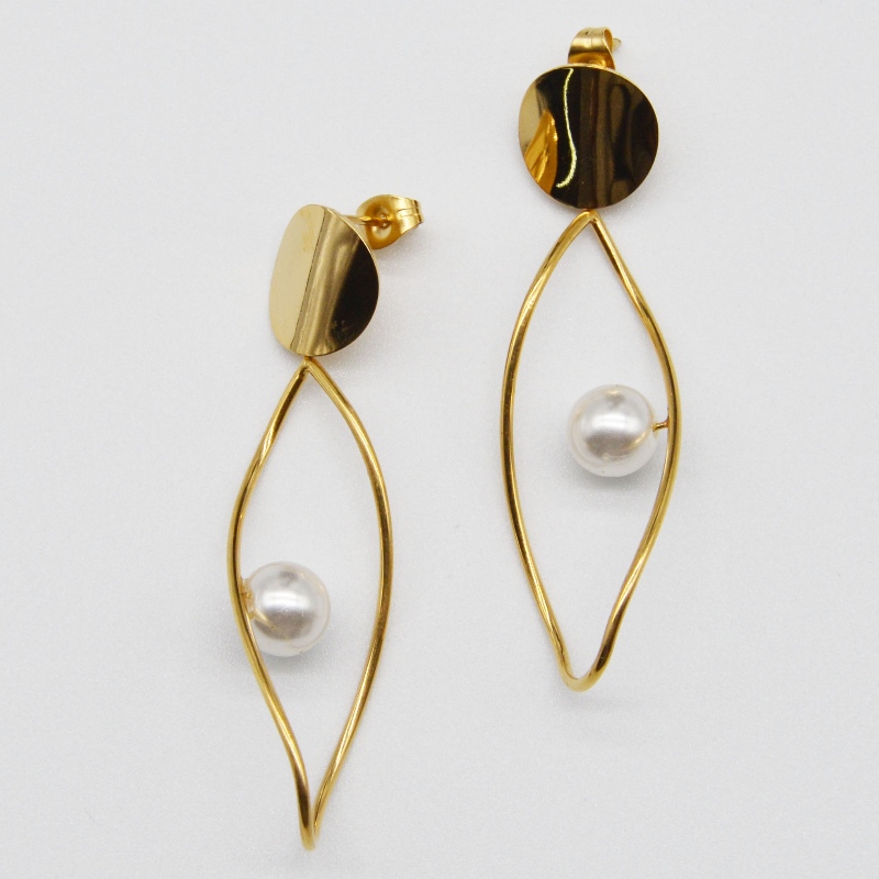 Perlové náušnice z nerezové oceli, módní šperky, módní šperky, Pearl Jewelry Rfber0168