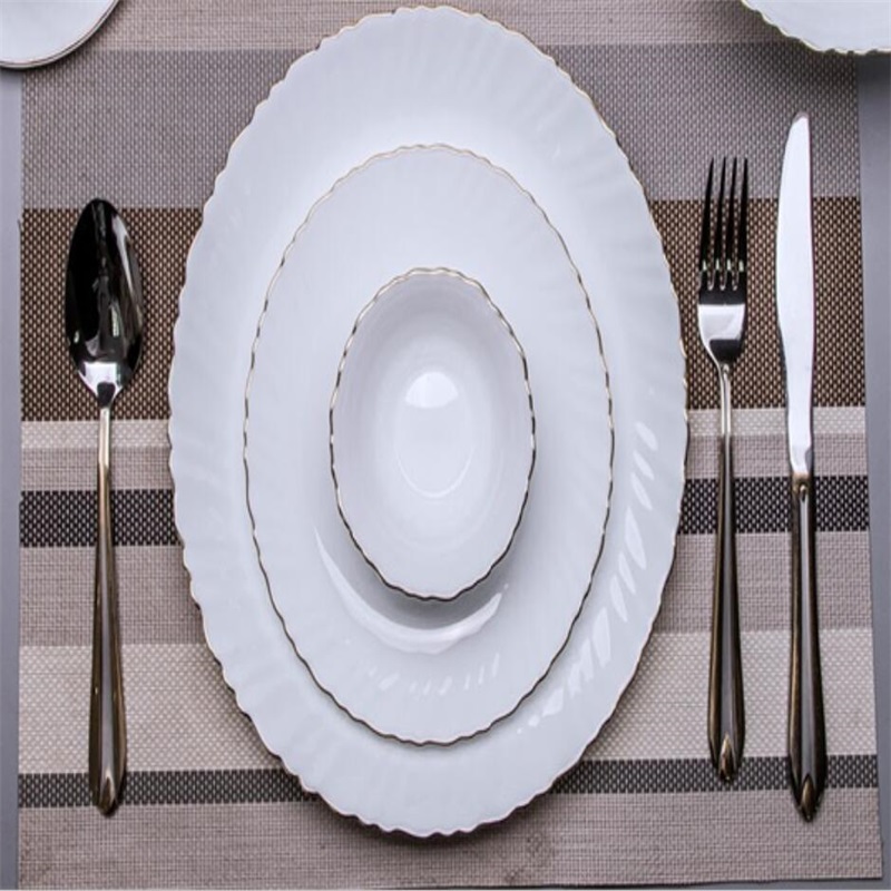 21G & Dinner Set with golden line Heat Resistant Opal Glassware