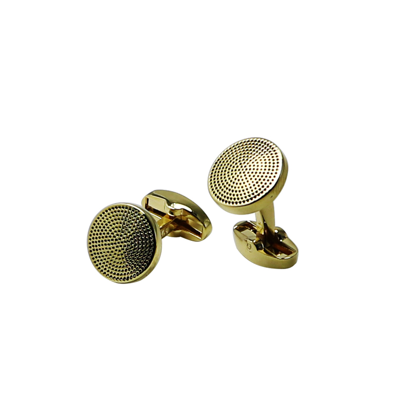 Round Dots 18k Gold Desded Personalizované manžetové odkazy