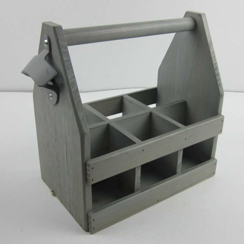 6-Pack Wooden Beer Carrier pivní láhev Caddy s Openem