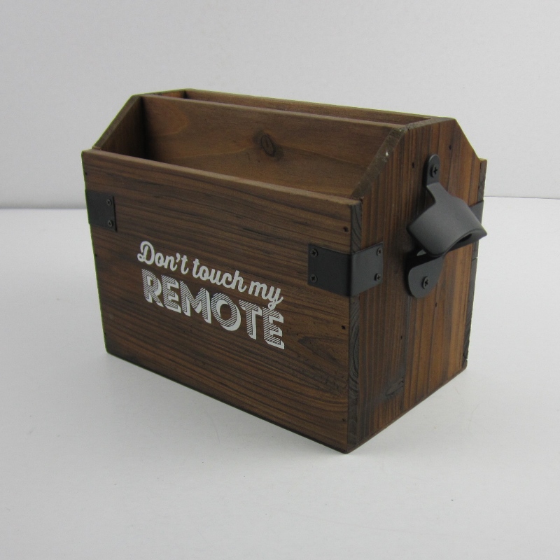 Wood Remote Control Caddy s otvírákem na láhve