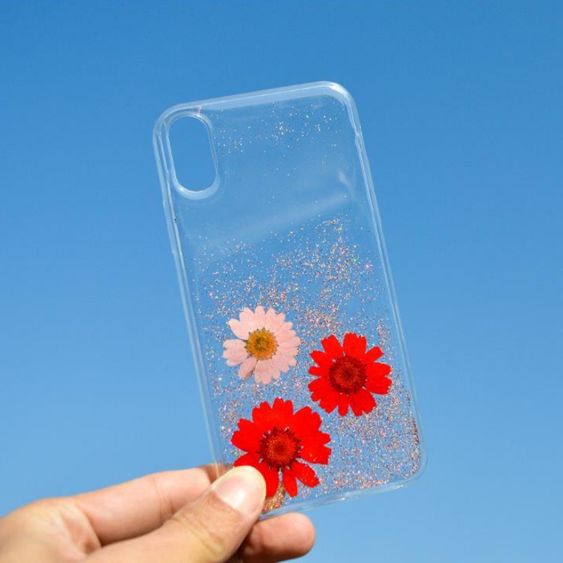 Výrobce Custom Fashion Apple iPhoneX special true dry flower embossing small fresh flower drop phone case