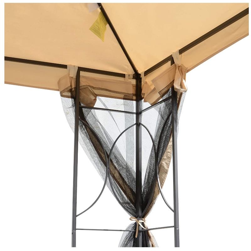 Ocelový tkaninový čtvercový venkovní altán o velikosti 10 'x 10' s moskytiérou