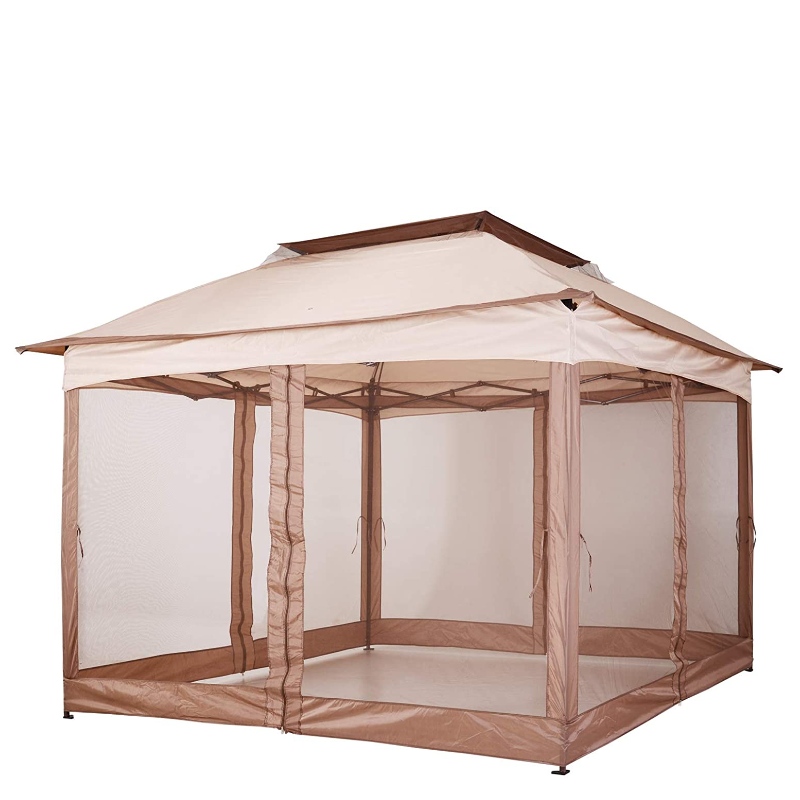 Outdoor 2-Tier Top Folding Přenosné Pop Up Gazebo s Zippered Netting