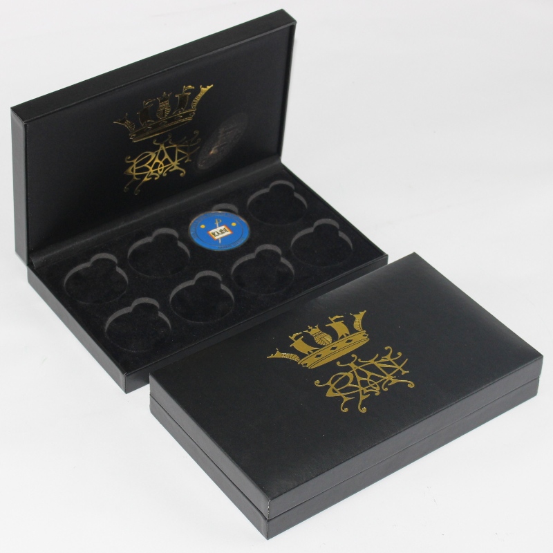 Položka V-21 obdélníkový PU kožený box pro 90*120 mm medaile, mince & odznak, atd. mm.234*140*40, závaží asi 325g