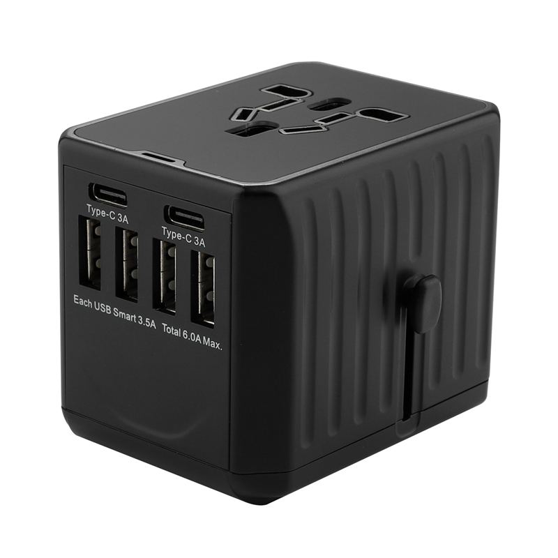 2020 nový 110-250V US AUS UK EU plug mobilní telefon příslušenství 6USB nabíječka 6A výstupní univerzální cestovní adaptér s 4USB+2Type-C