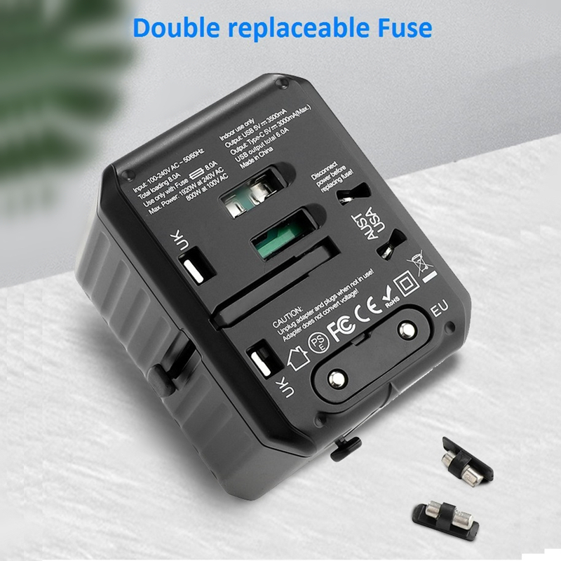 2020 nový 110-250V US AUS UK EU plug mobilní telefon příslušenství 6USB nabíječka 6A výstupní univerzální cestovní adaptér s 4USB+2Type-C