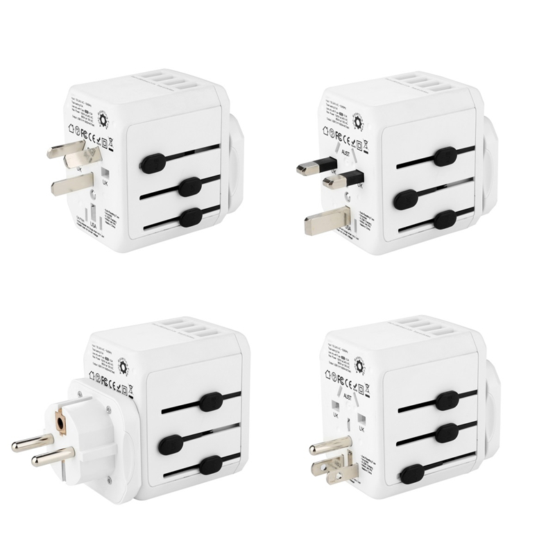 Zemedning110V-240V celosvětové světoznámé zástrčky 4 USB port 5V/6A standardní víceúčelový cestovní adaptér