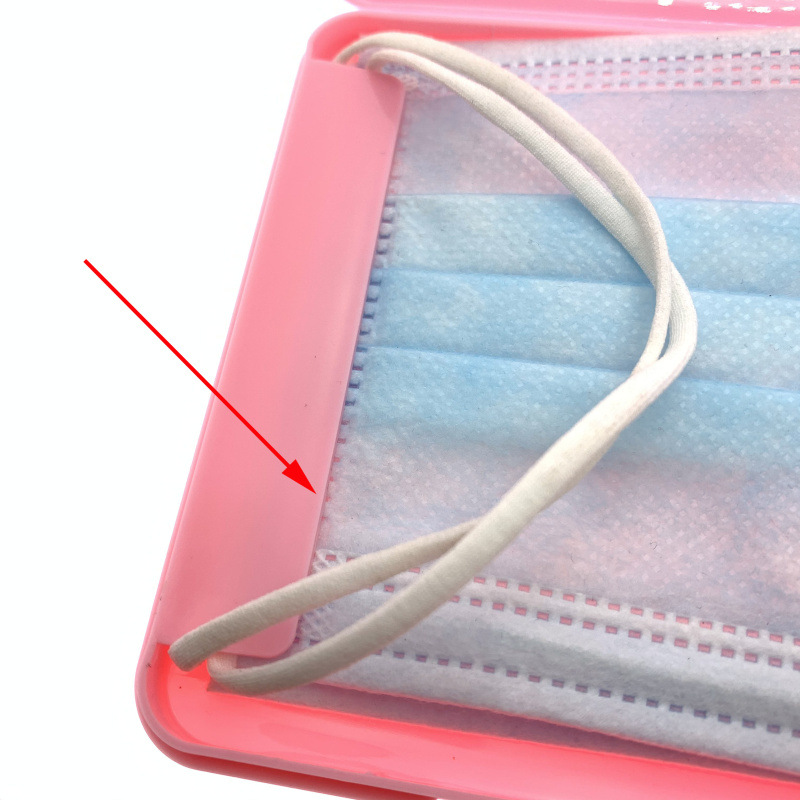 Malý barevný plastový úložný kufřík na obličej, přenosný plastový maskovaný kryt, držák masky, cestovní krabička