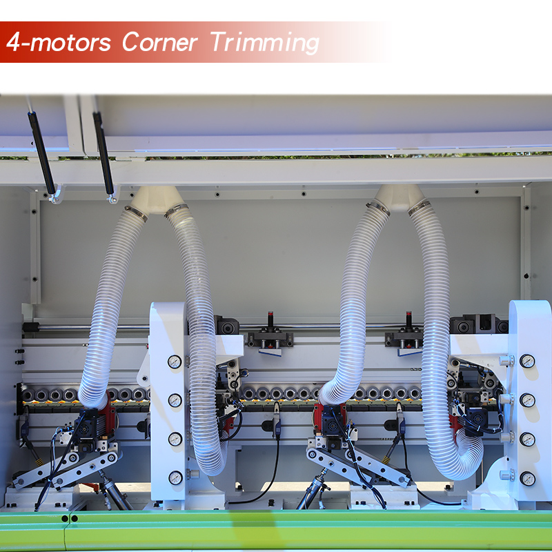 Volitelné nastavení zařízení pro koncové hrany: 4-motors Corner Trimming/ Dual Rail Quick End Trimming