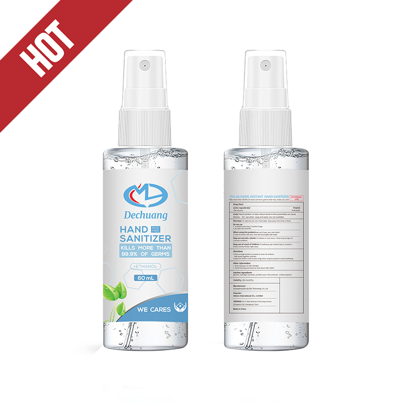 60ml 75% Non wash Alkohol hand sanitizer sprej