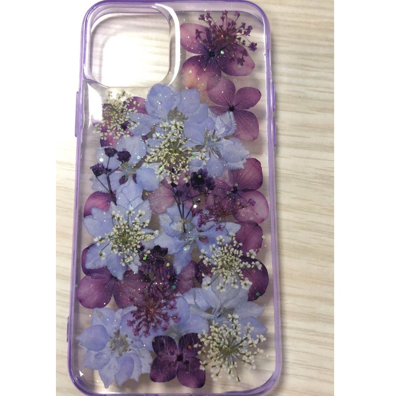 Sušený květináč Epoxy Phone Case, Glitter Epoxy Case