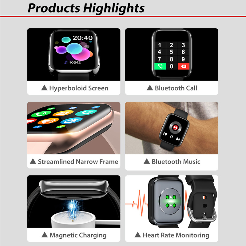 Smart Watch, Fitness Tracker s monitorem srdečního tepu, Activity Tracker s 1.3