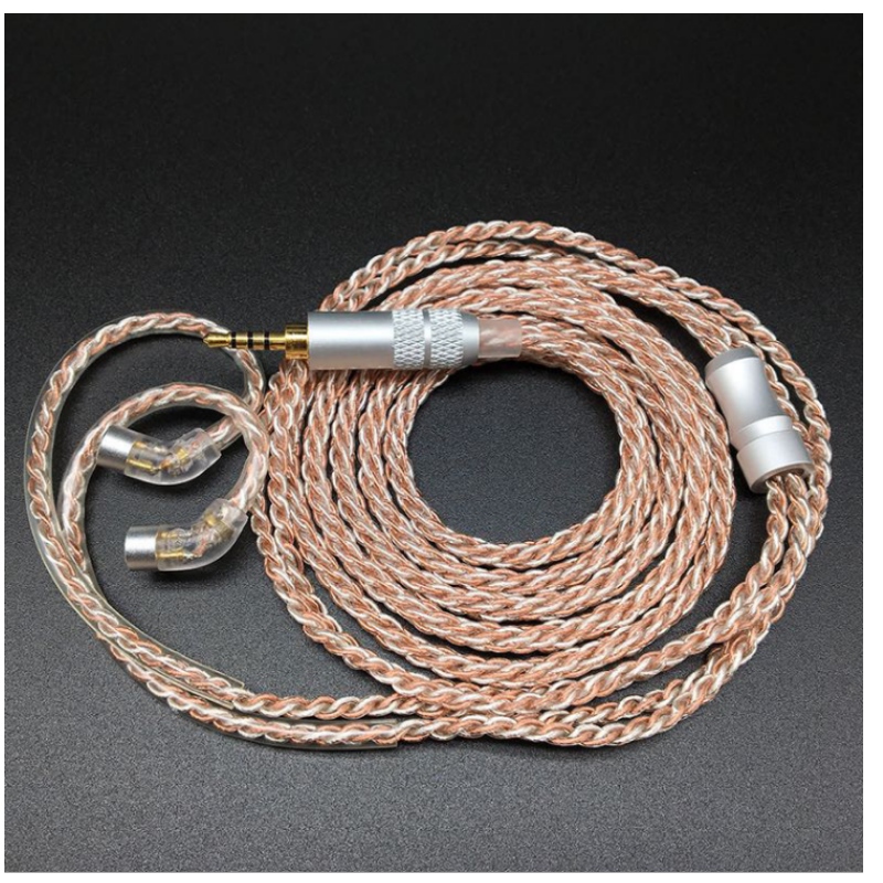 Digitální kabel pro upgrade sluchátek DIY IE80 / se846 horečka 4N jednokrystalový krystal měděný stříbrný kabel pro upgrade sluchového telefonu