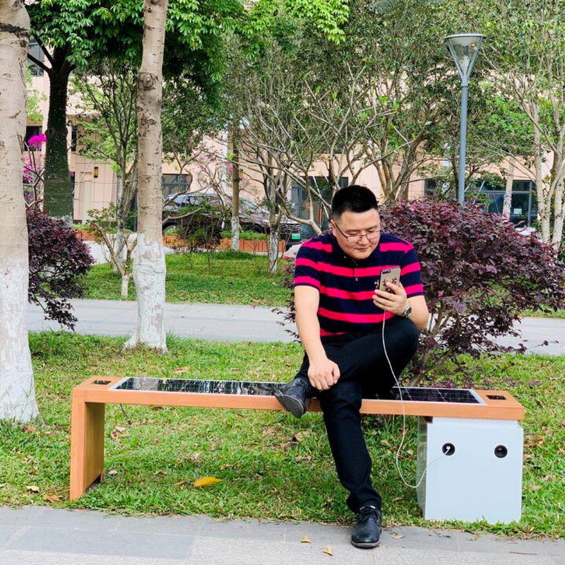 Bluetooth Free Wifi Wireless Charming Bench with Solar Panel