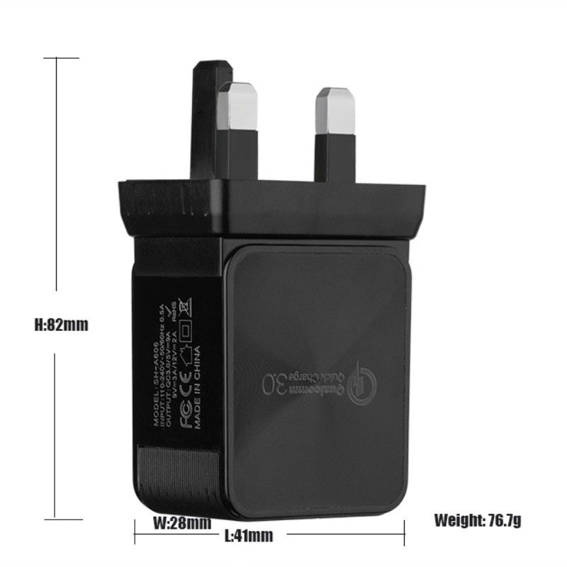 18W QC3.0 Adaptér pro automatické nabíjení USB Travel Wall Support Quick Charge 3.0 Rychlé nabíjení mobilního telefonu