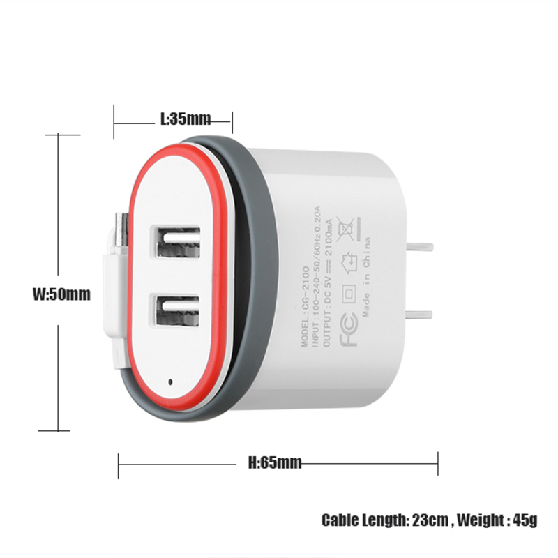 Logo OEM Nejnovější mobilní příslušenství Super rychlá rychlá EU zástrčka 5V USB nabíječka pro víceúčelovou nabíječku telefonů se systémem Android, nástěnná nabíječka USB