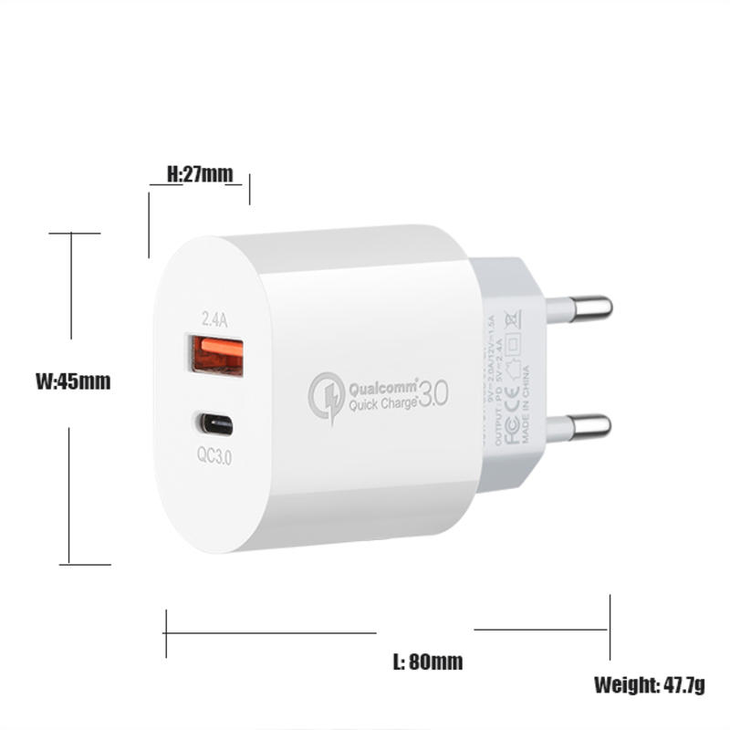 OEM Super Fast Wall Adaptér typu c Qc 3.0 18w Pd Charger Usb Type C Adaptér přenosná nabíječka