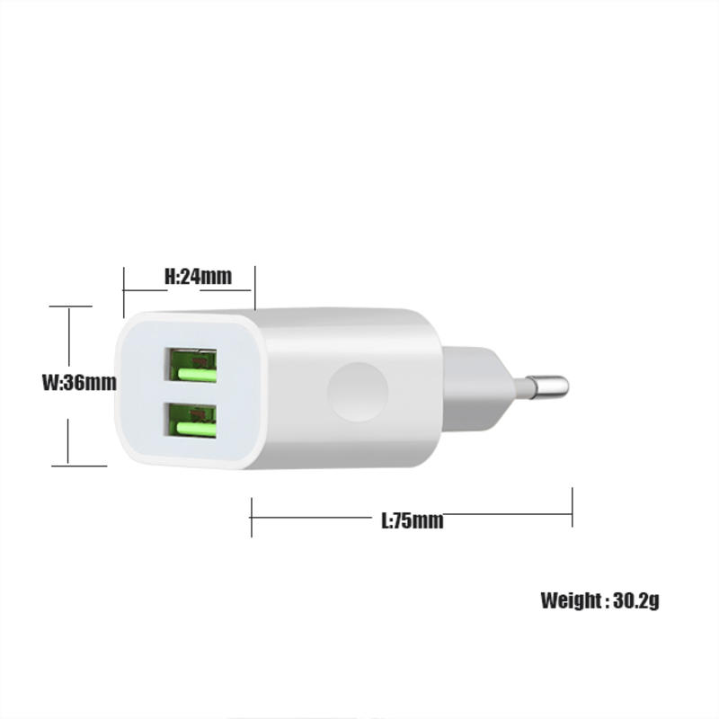 Dual Port Přenosná EU / US USB nástěnná nabíječka více portové USB nabíječky OEM / ODM