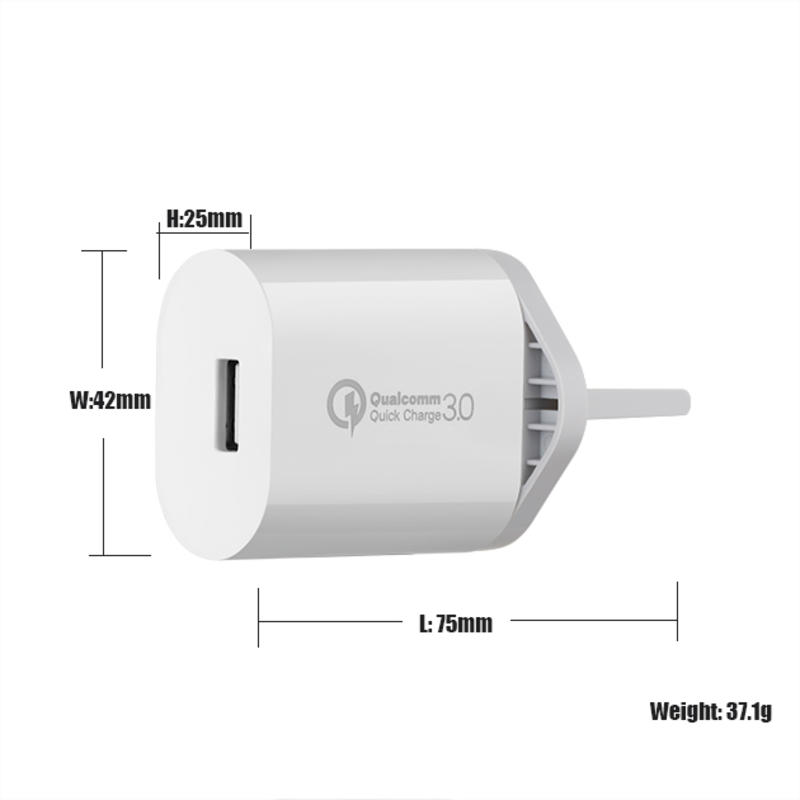 18W QC 3.0 USB nástěnná cestovní nabíječka Adaptér pro rychlé nabíjení mobilních telefonů, víceportové USB nabíječky