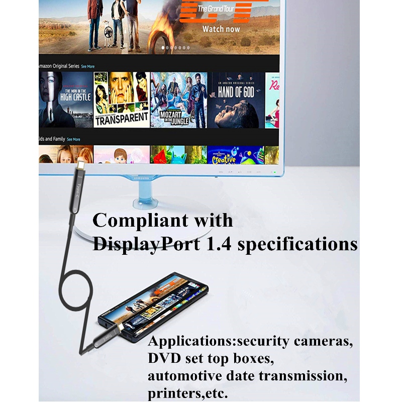 20M (65ft) kabel typu C aoc 4K * 2K @ 60hz 10g pro mobilní telefon Apple Macbook připojený k HDTV