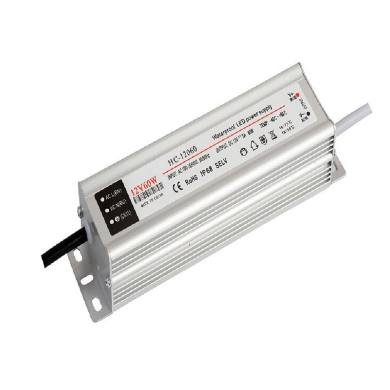 60W vodič Vodotěsný LED napájecí zdroj ip68 vodotěsný výkon 12v