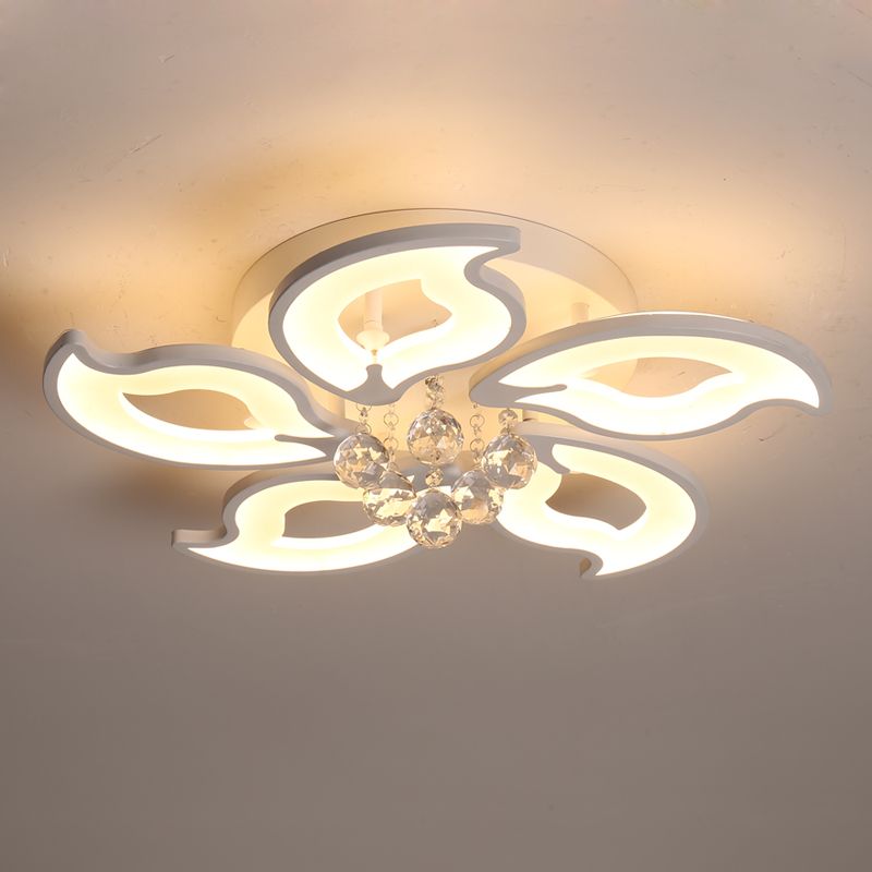 Stropní LED křišťálový lustr květinový tvar s 5/8/15 hlavami