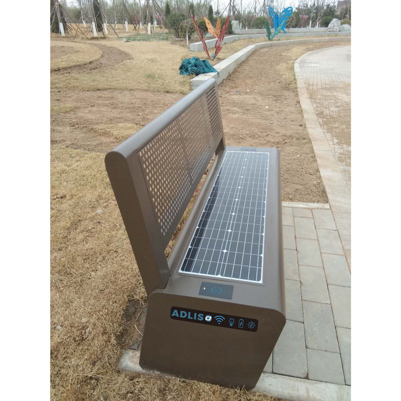 Nerezová ocel Perfektní design telefon nabíjení Solar Smart Bench