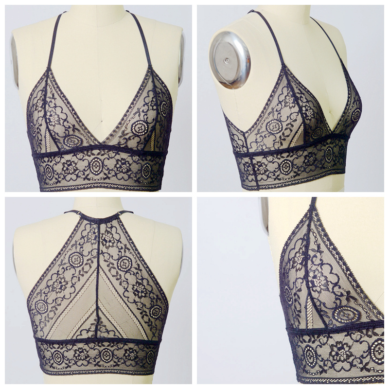 GA-5394 Grace Dívka Chantilly Lace Long Line Bralette Velkoobchod