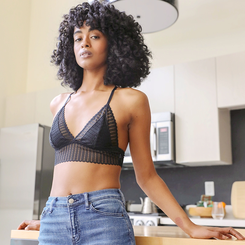 GA-5549 Grace dívka žebrovaná krajka boho racerback bralette